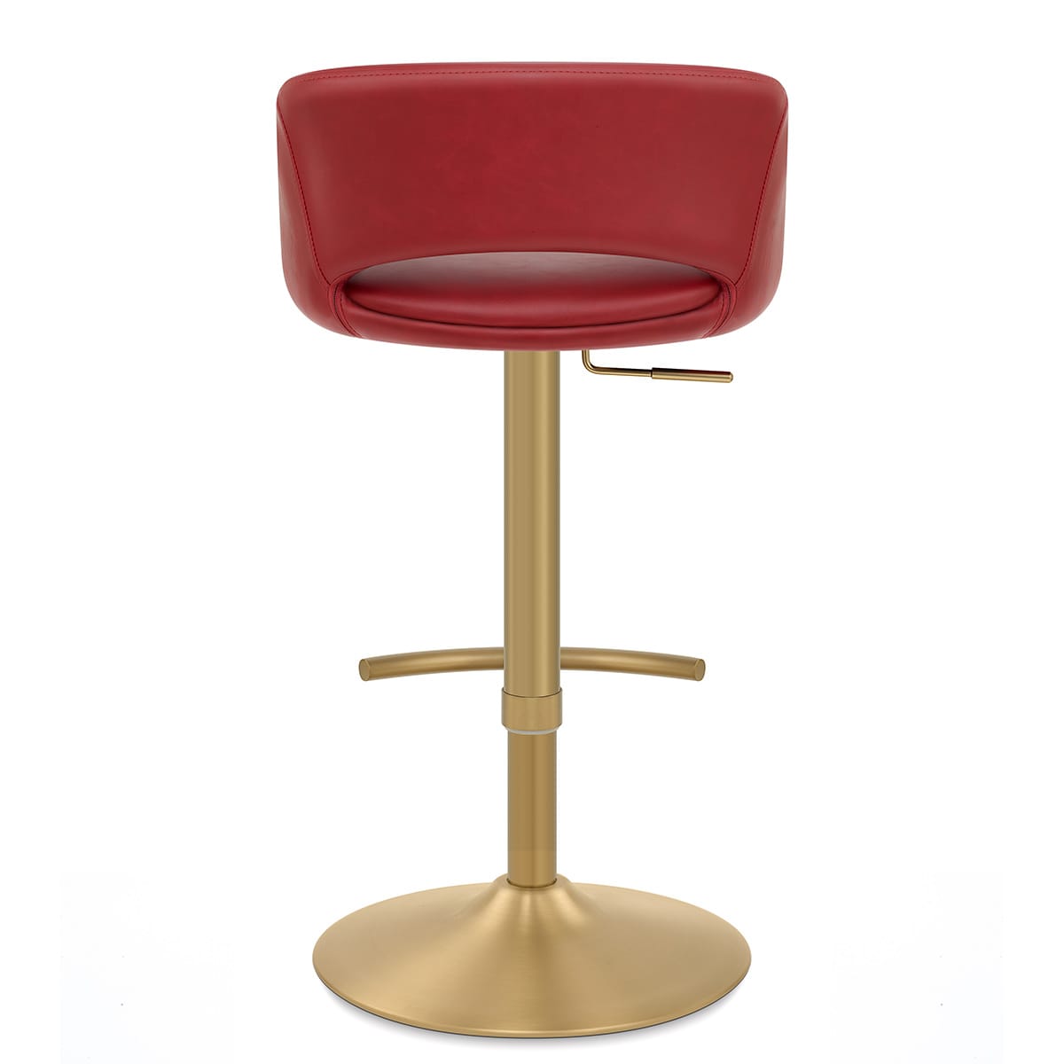 Tulsa Brushed Gold Stool Ruby