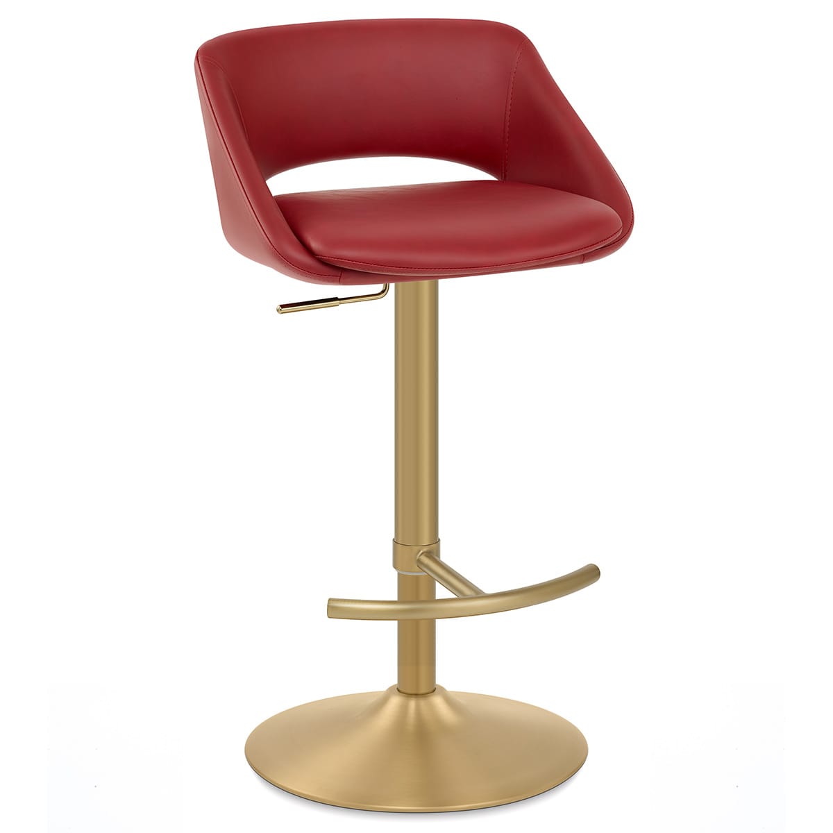 Tulsa Brushed Gold Stool Ruby