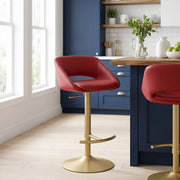 Tulsa Brushed Gold Stool Ruby