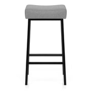 Uno Bar Stool Light Grey Fabric