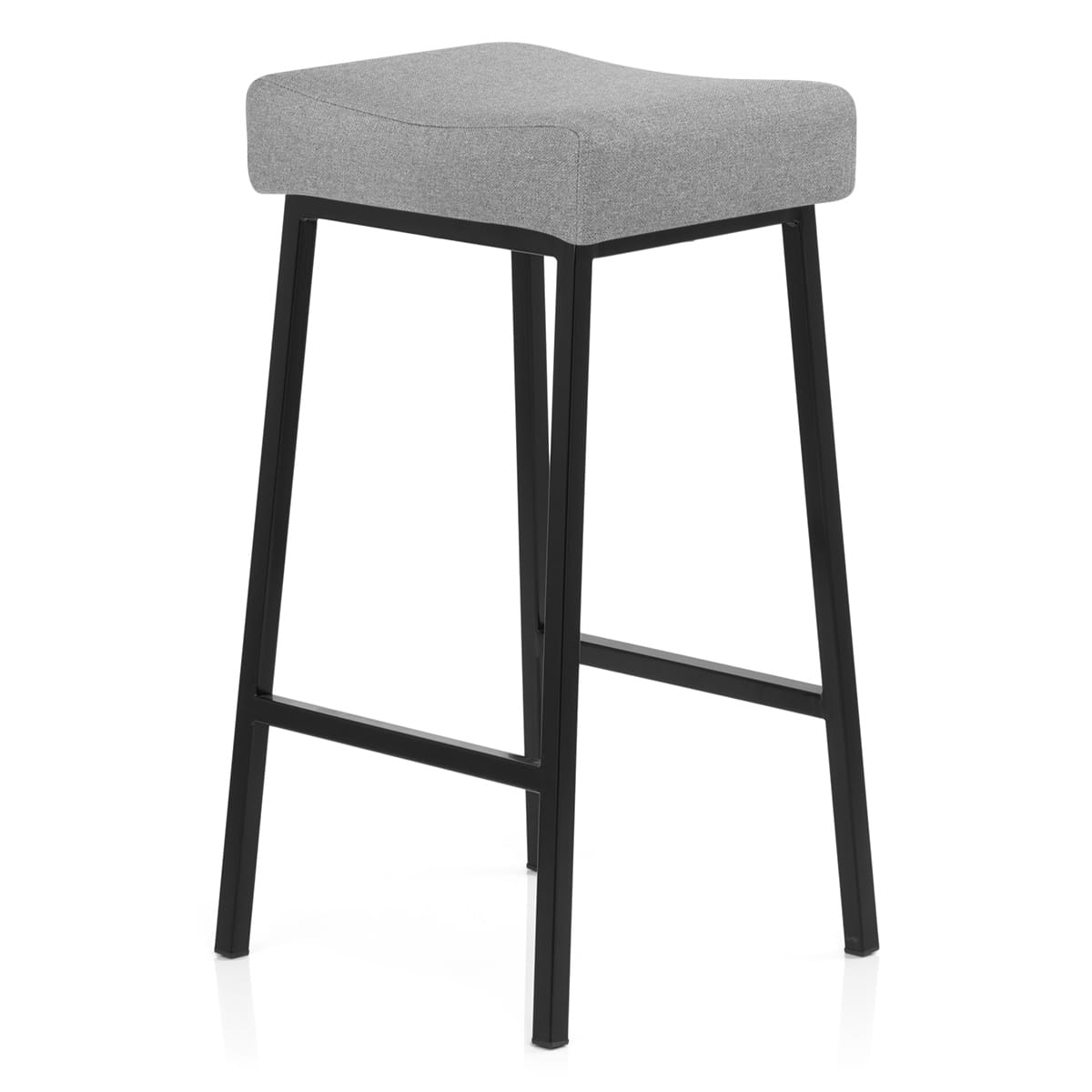 Uno Bar Stool Light Grey Fabric