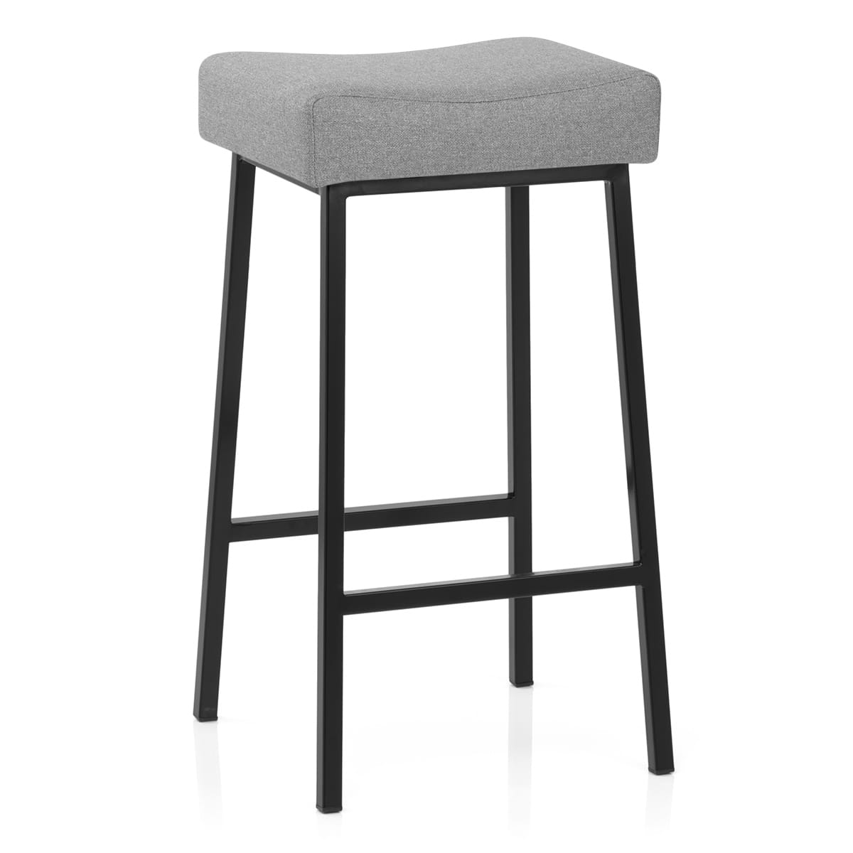Uno Bar Stool Light Grey Fabric