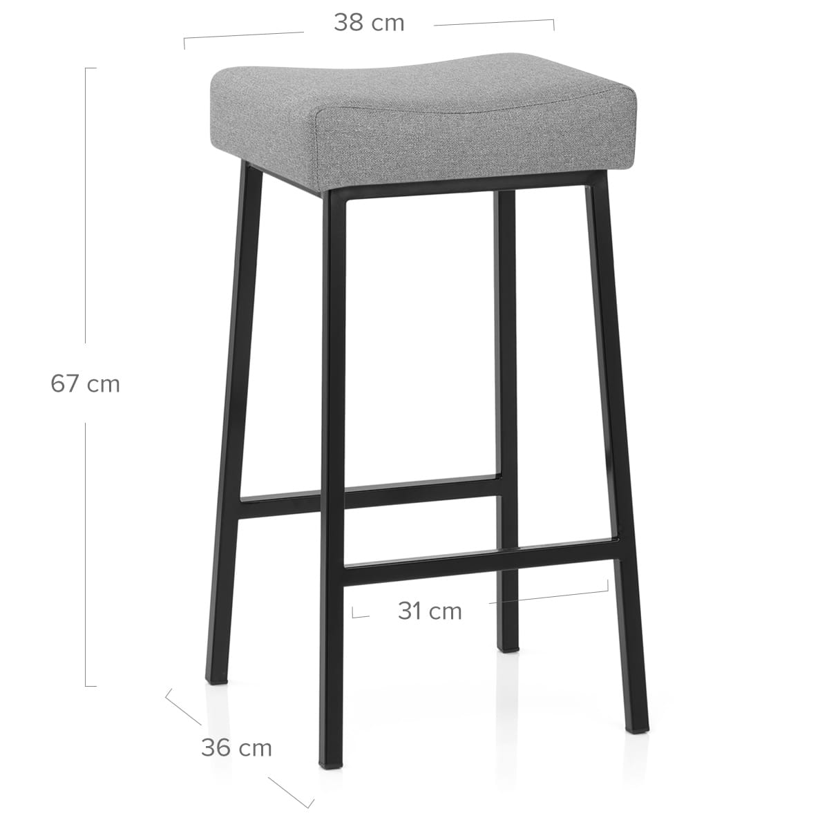 Uno Bar Stool Light Grey Fabric