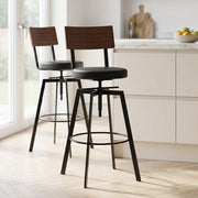 Urban Walnut Industrial Stool Black