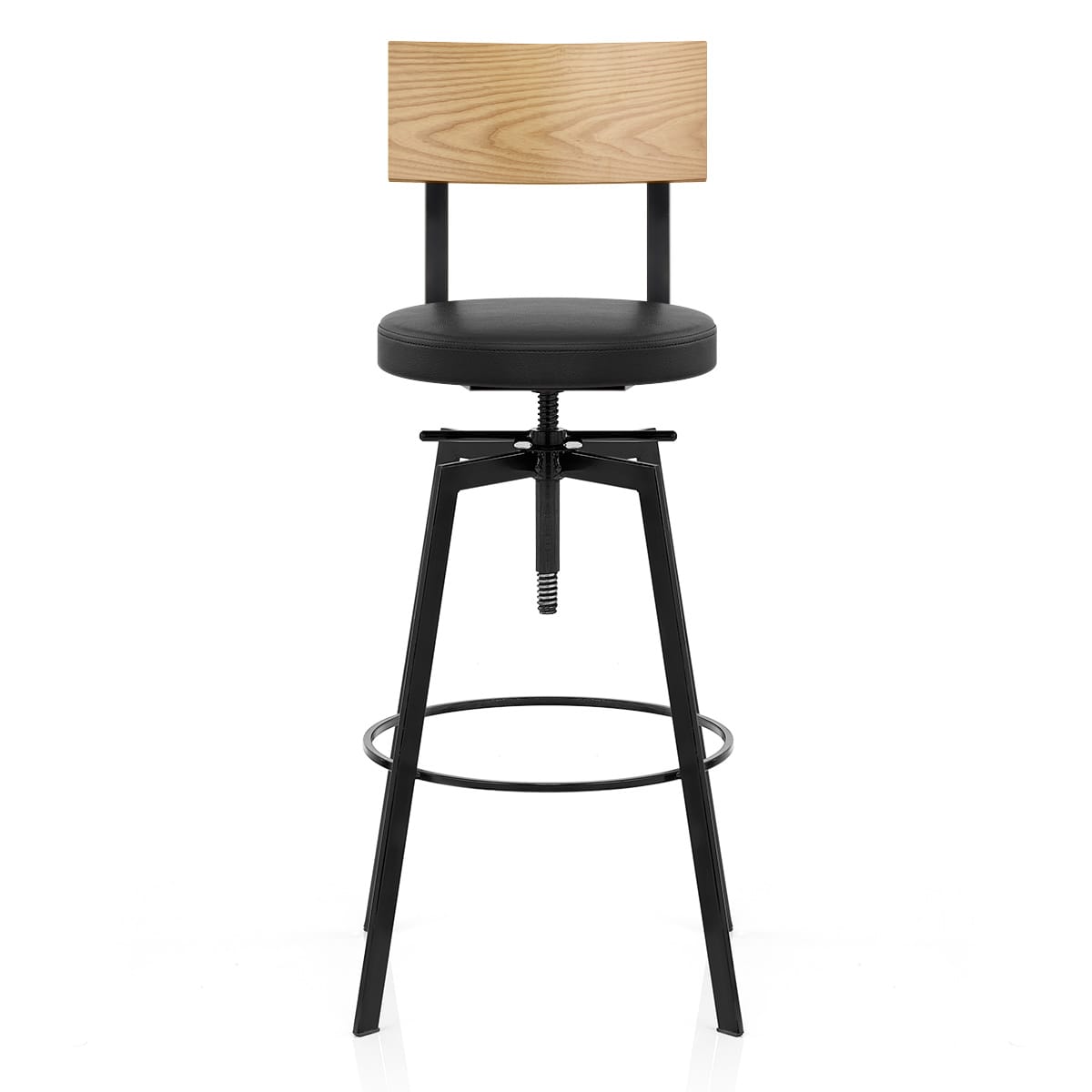 Urban Oak Industrial Stool Black