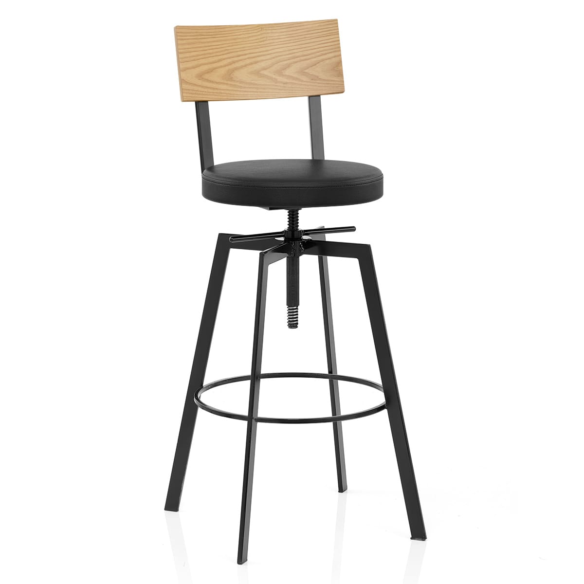 Urban Oak Industrial Stool Black