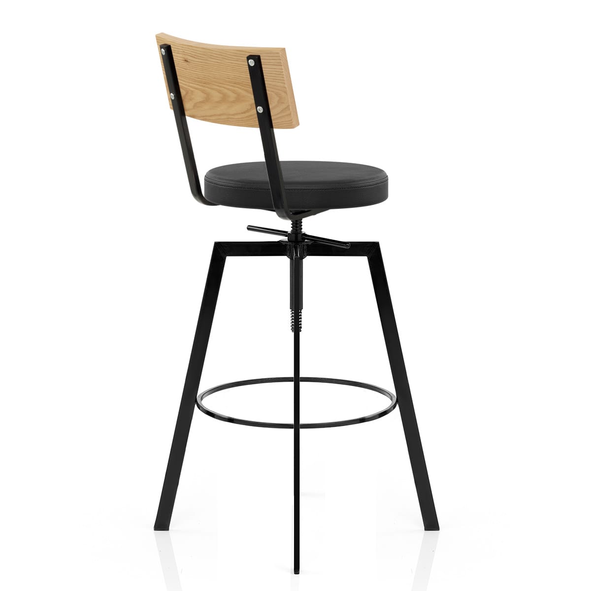 Urban Oak Industrial Stool Black
