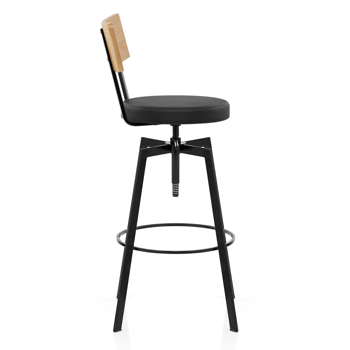 Urban Oak Industrial Stool Black