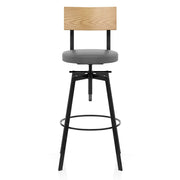 Urban Oak Industrial Stool Grey