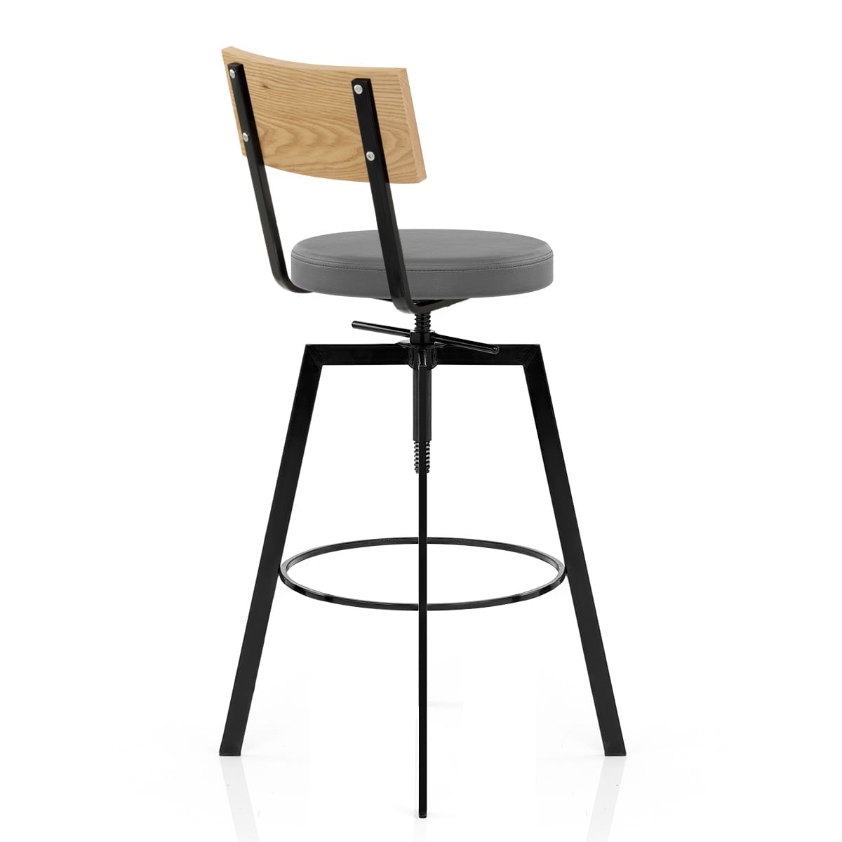 Urban Oak Industrial Stool Grey