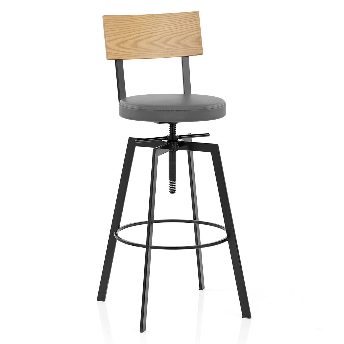 Urban Oak Industrial Stool Grey