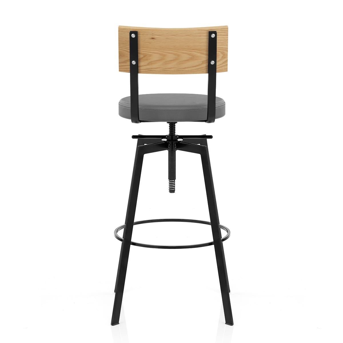 Urban Oak Industrial Stool Grey