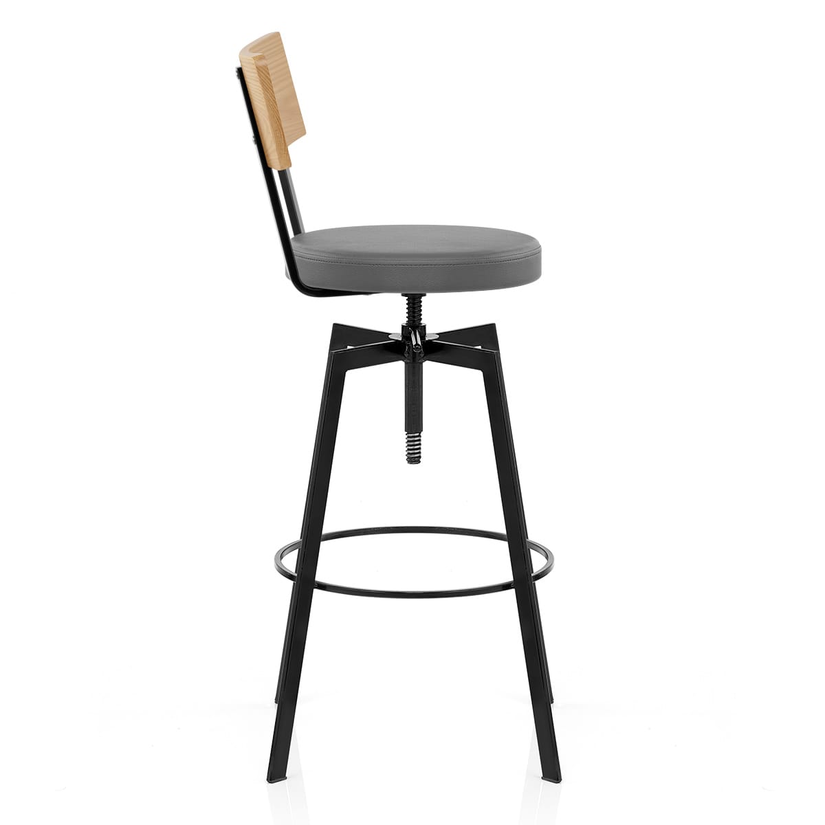 Urban Oak Industrial Stool Grey