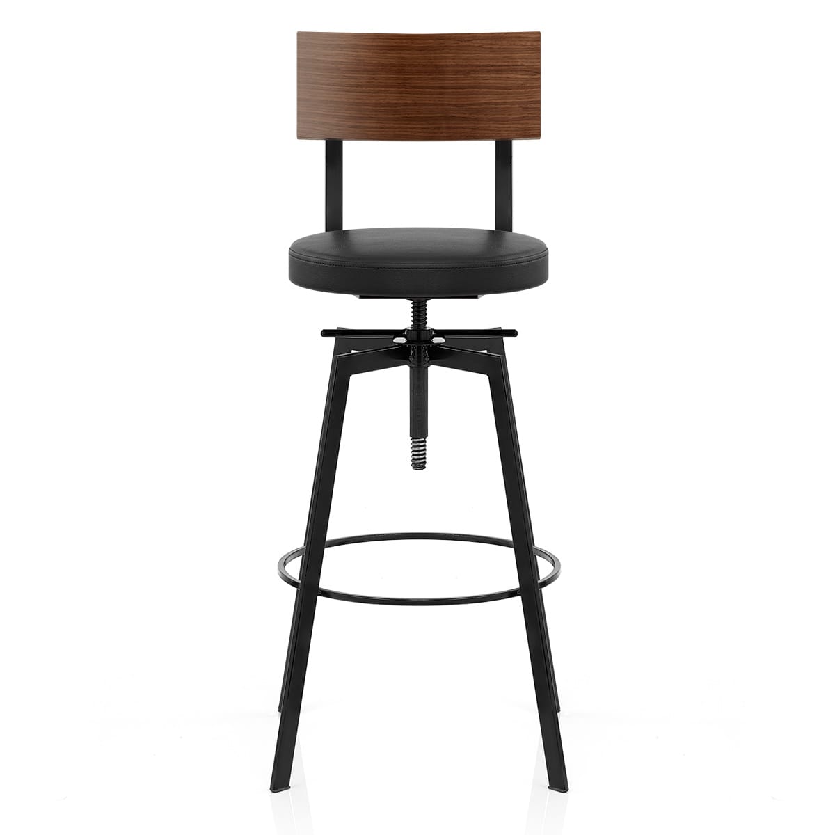 Urban Walnut Industrial Stool Black