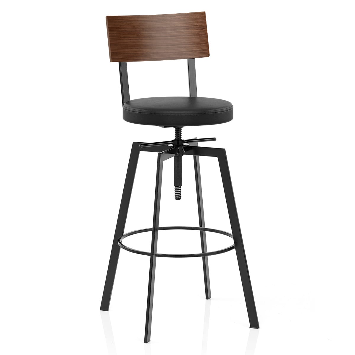 Urban Walnut Industrial Stool Black