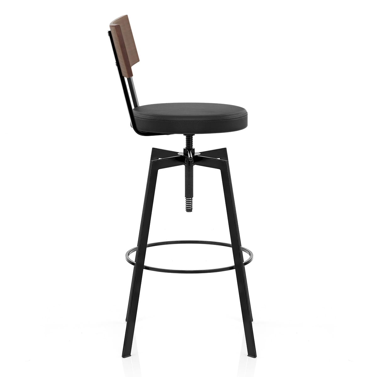 Urban Walnut Industrial Stool Black
