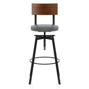 Urban Walnut Industrial Stool Grey