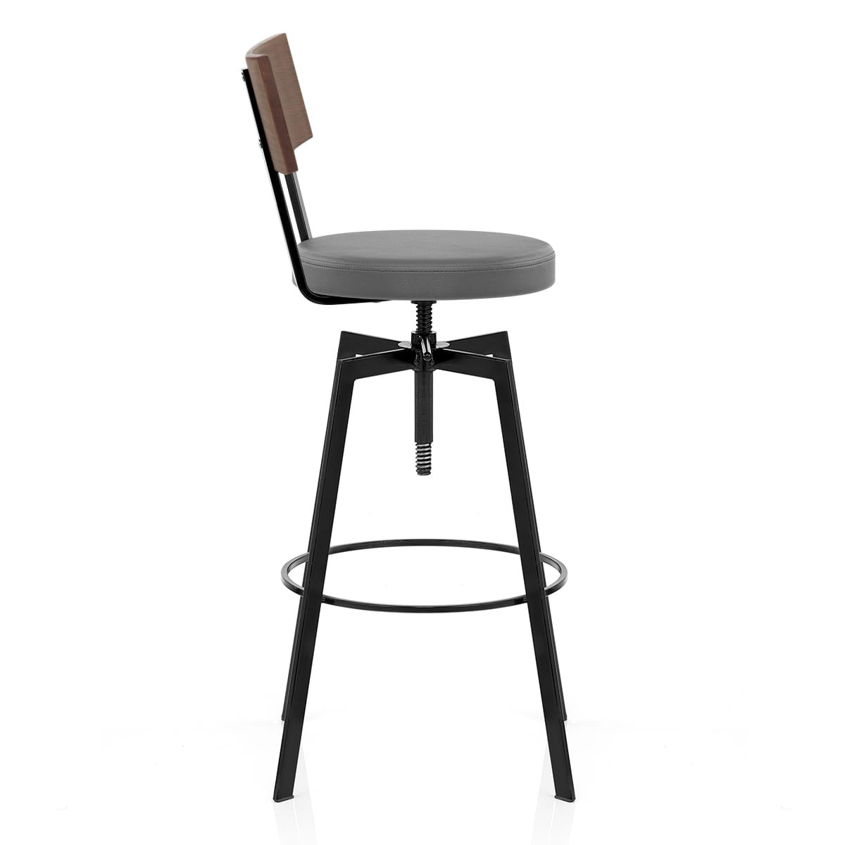 Urban Walnut Industrial Stool Grey