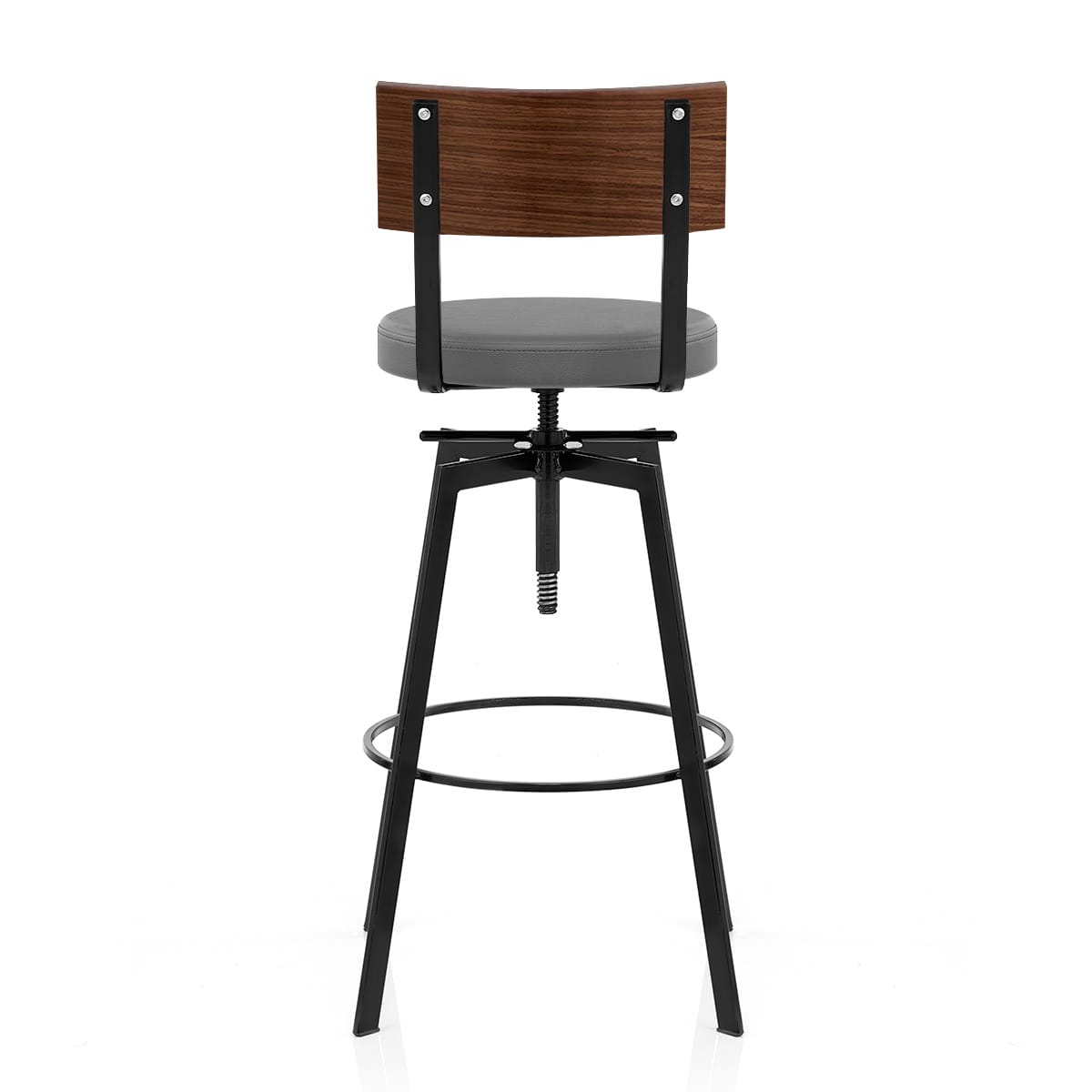 Urban Walnut Industrial Stool Grey