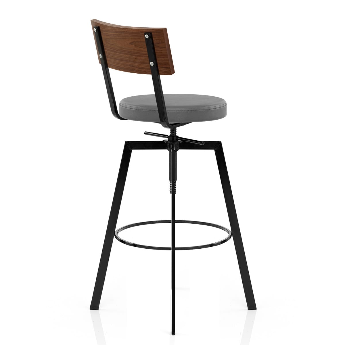 Urban Walnut Industrial Stool Grey