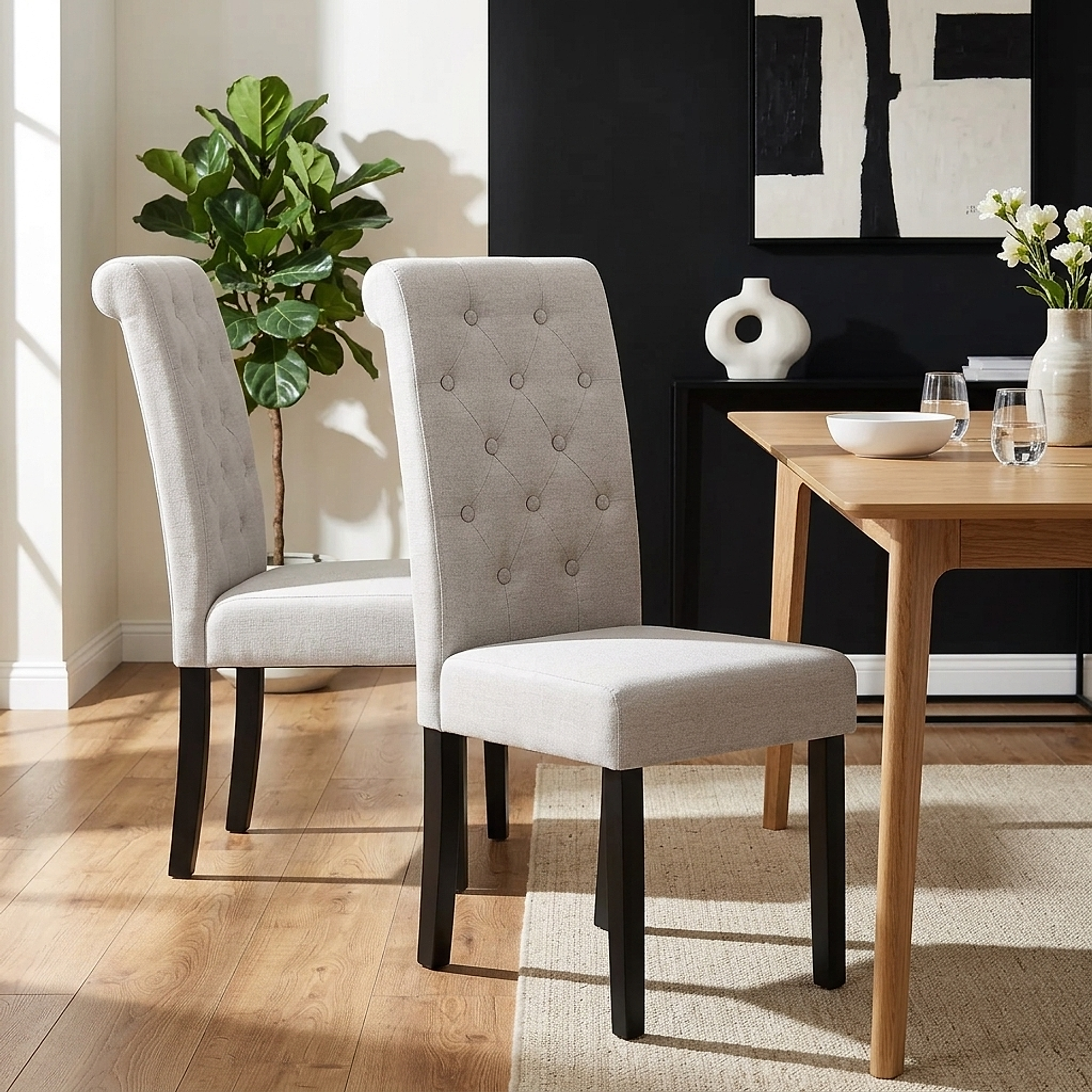 Utah Dining Chair Pebble Fabric