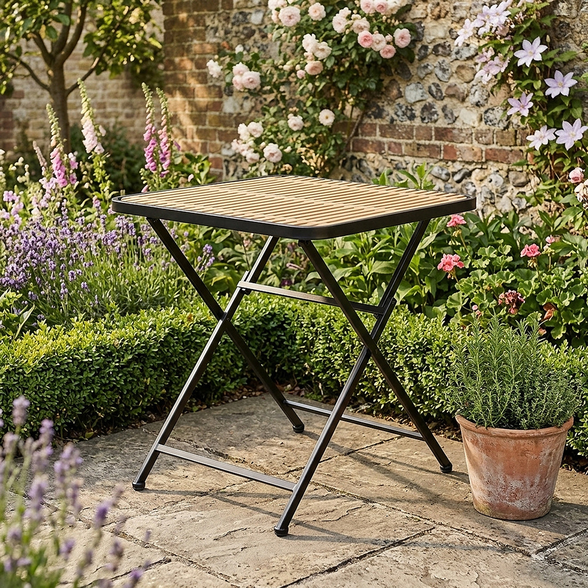 Vanta Outdoor Folding Table & 2 Sky Garden Chairs Dining Set