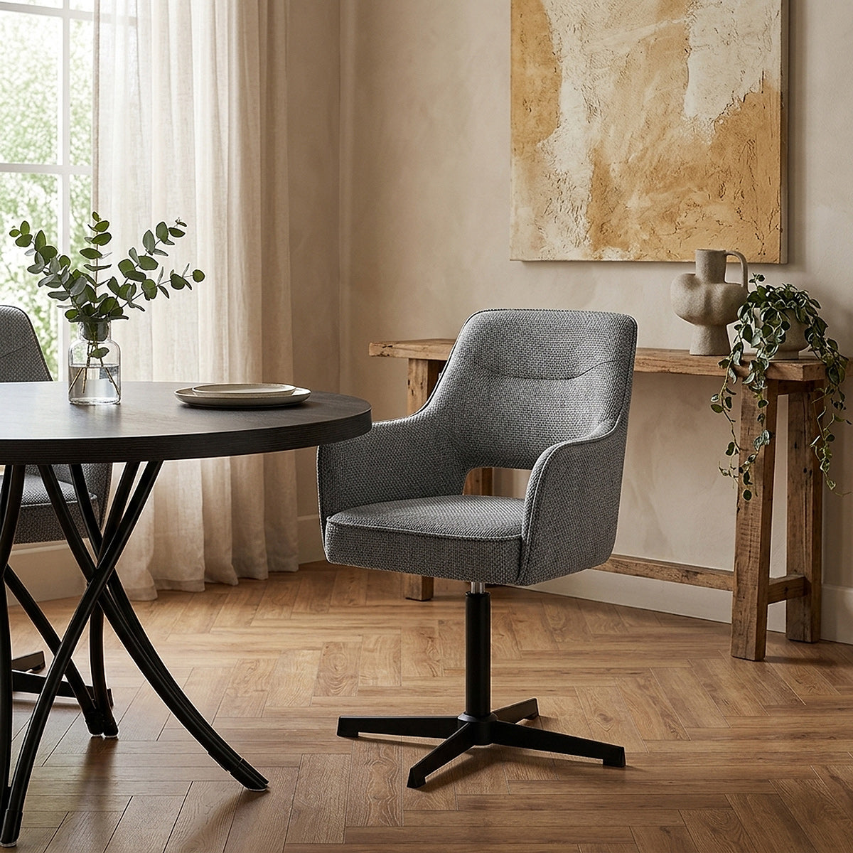 Veneto Chair Grey Fabric