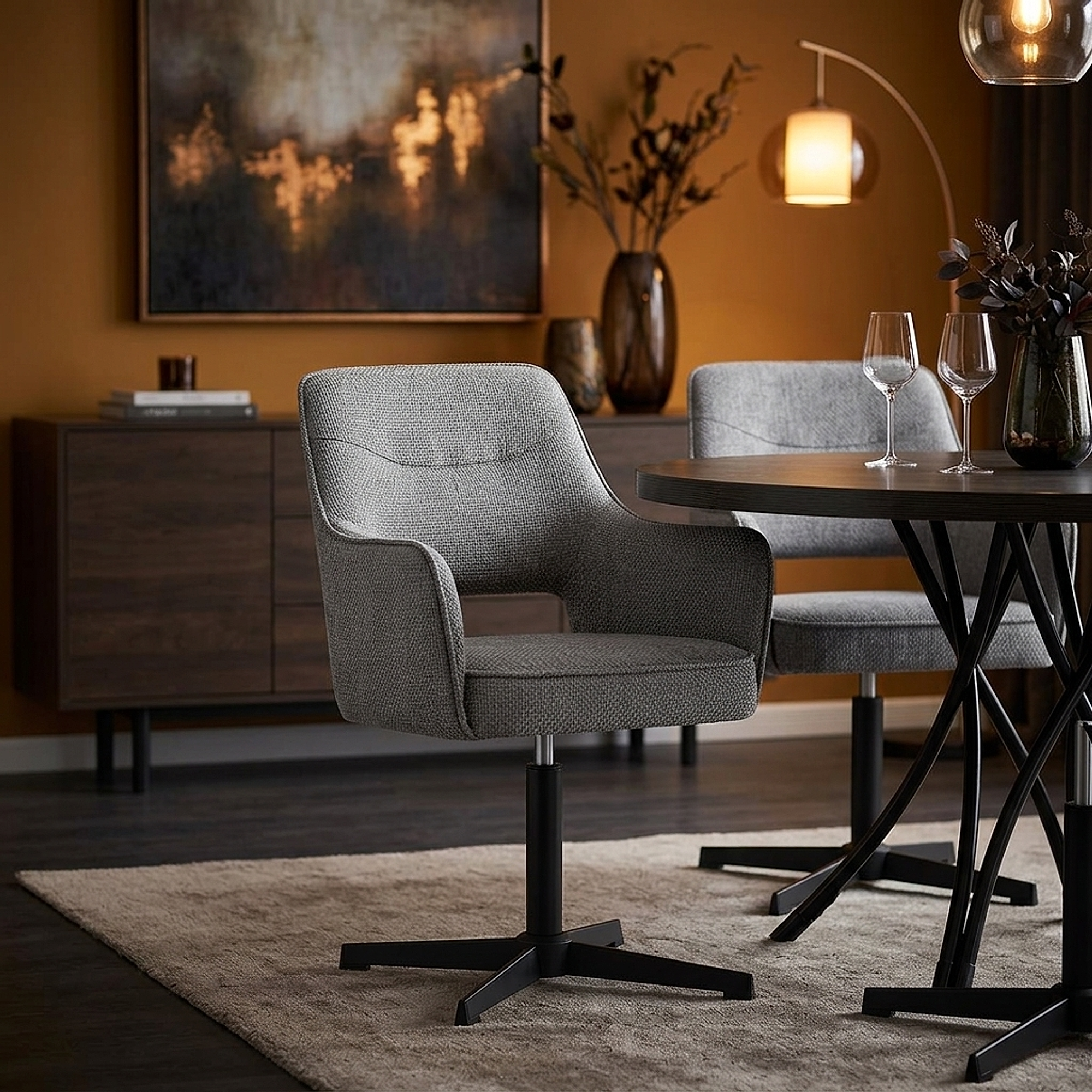 Veneto Chair Grey Fabric