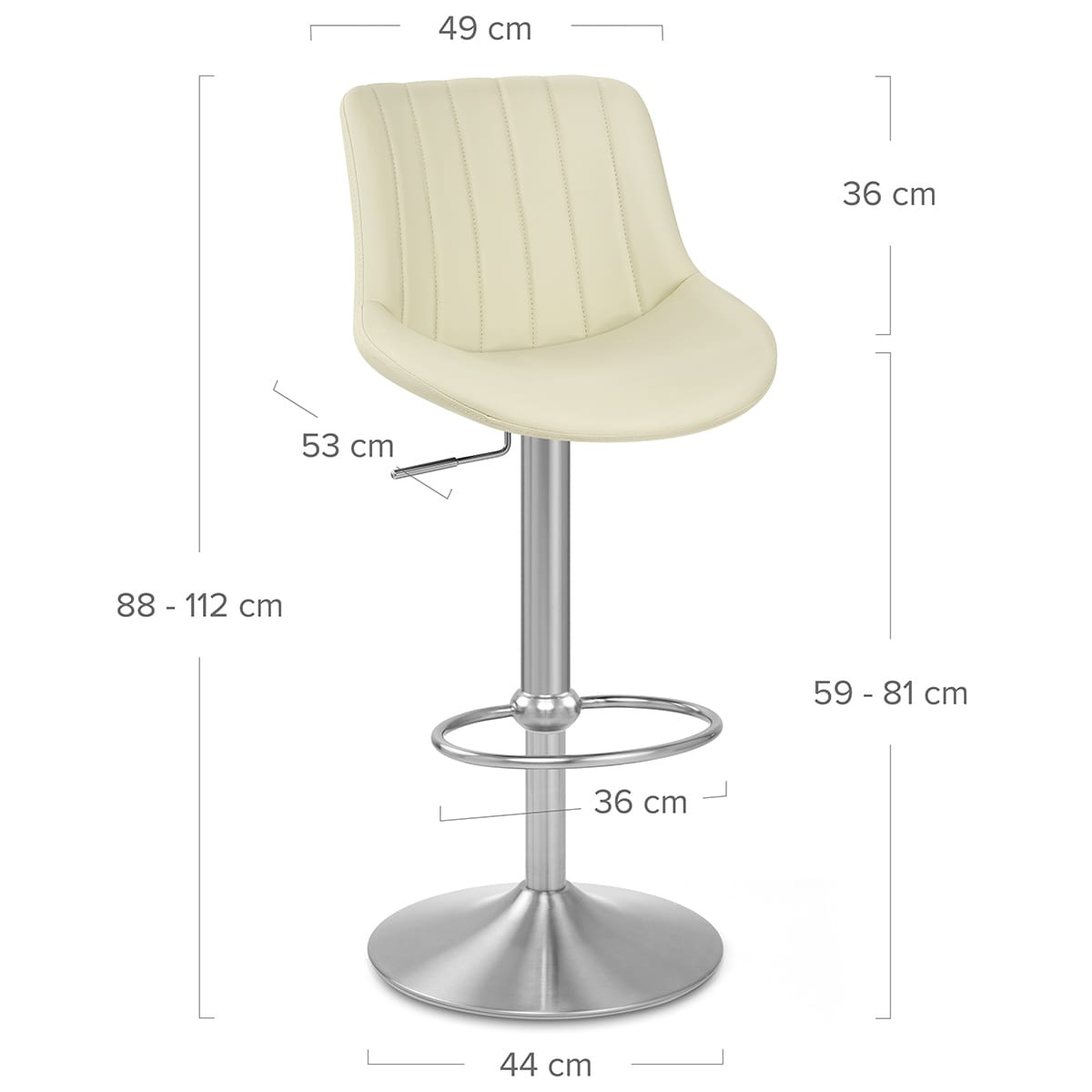 Versailles Real Leather Stool Cream