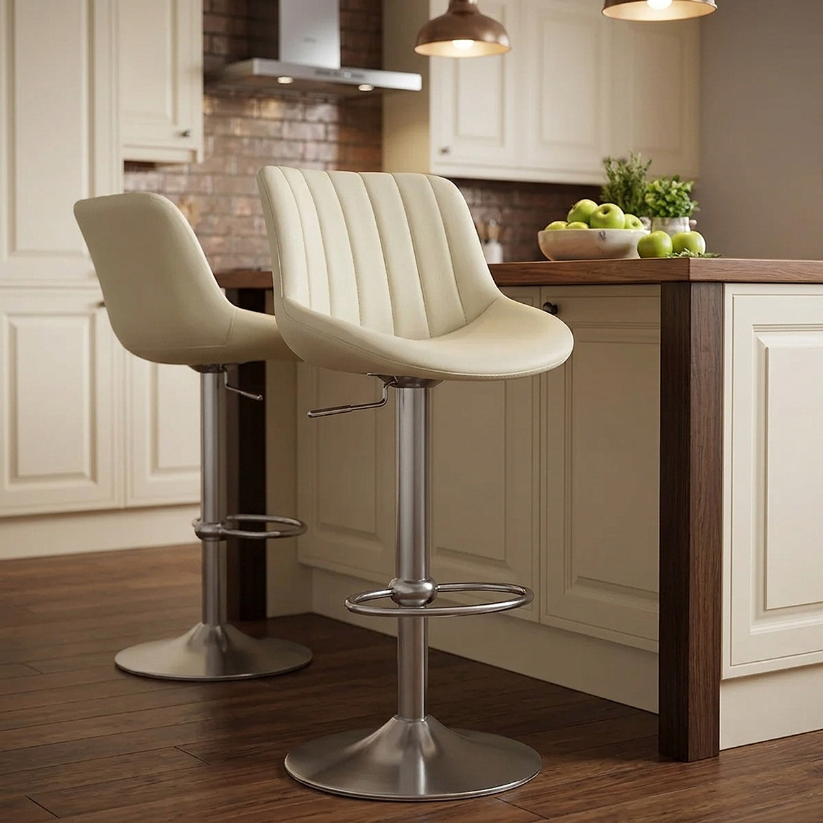 Versailles Real Leather Stool Cream