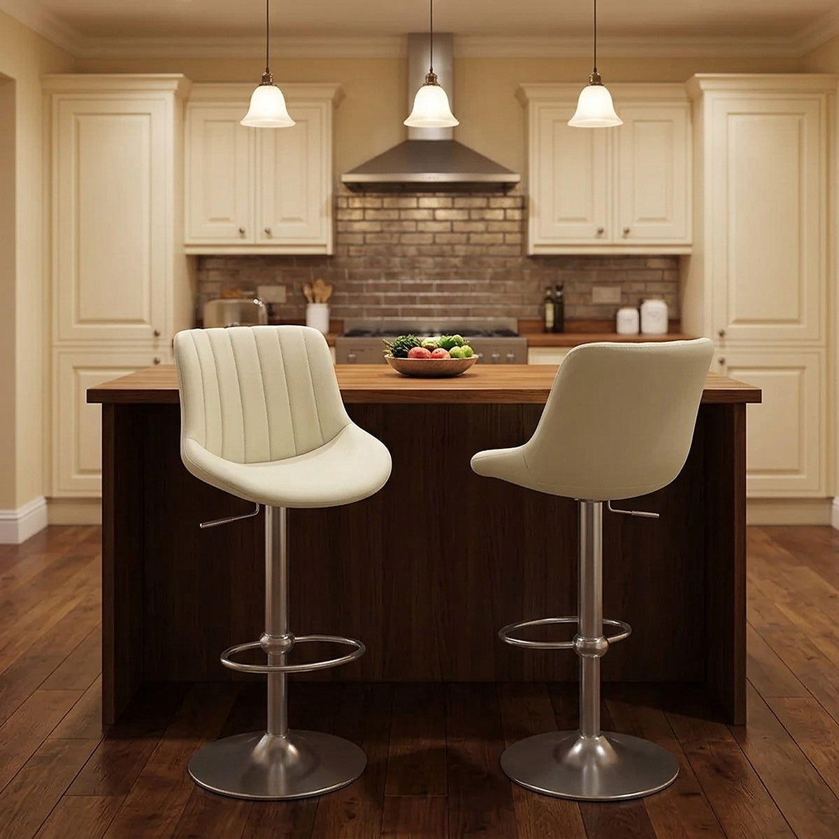 Versailles Real Leather Stool Cream
