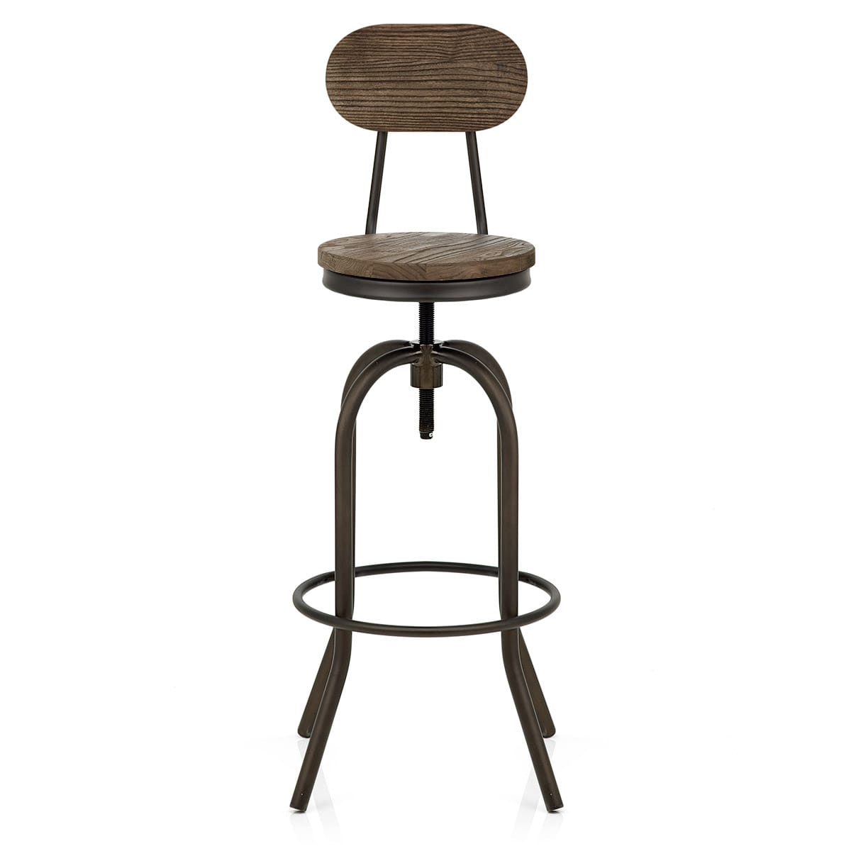 Vintage Swivel Stool Dark Wood