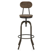 Vintage Swivel Stool Dark Wood