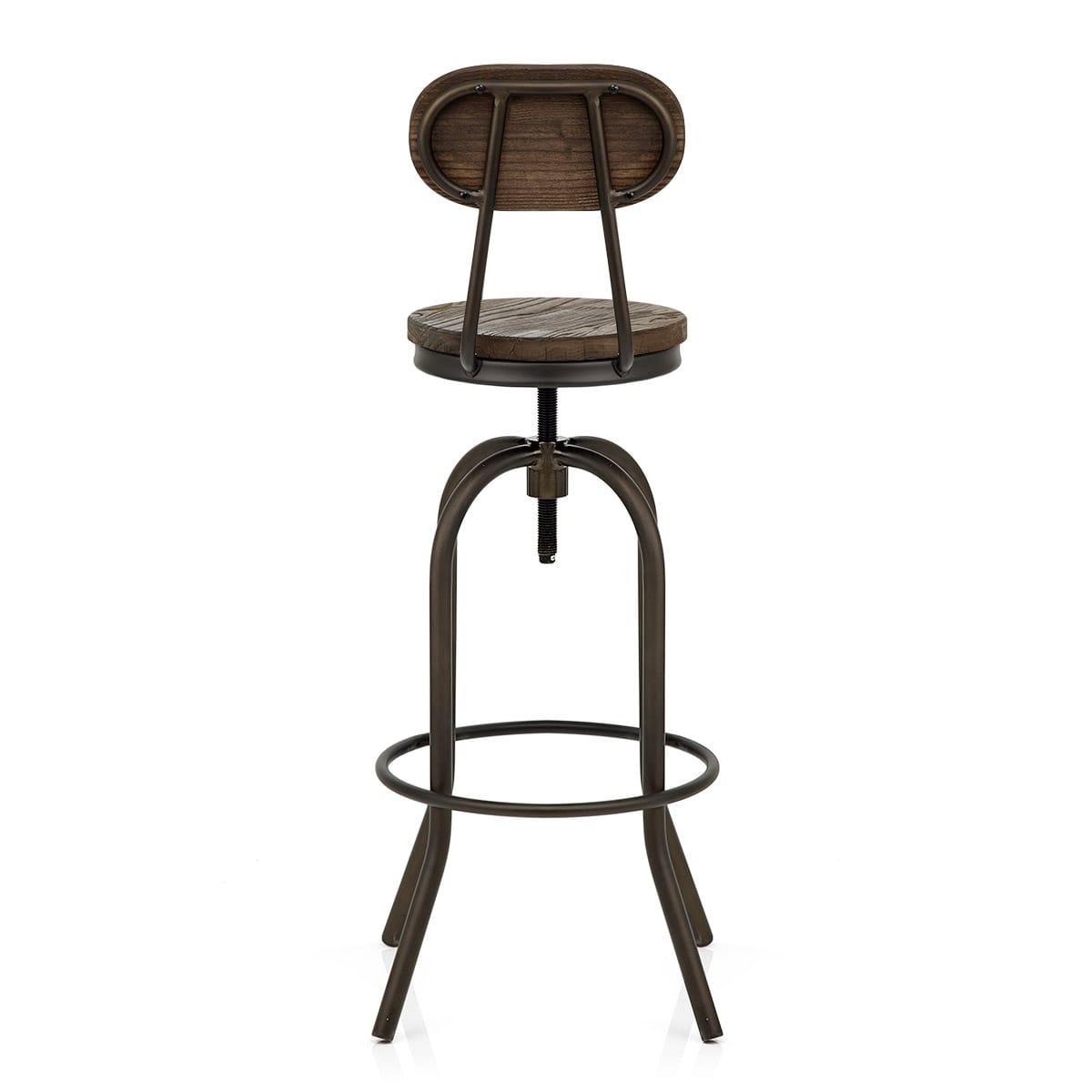 Vintage Swivel Stool Dark Wood
