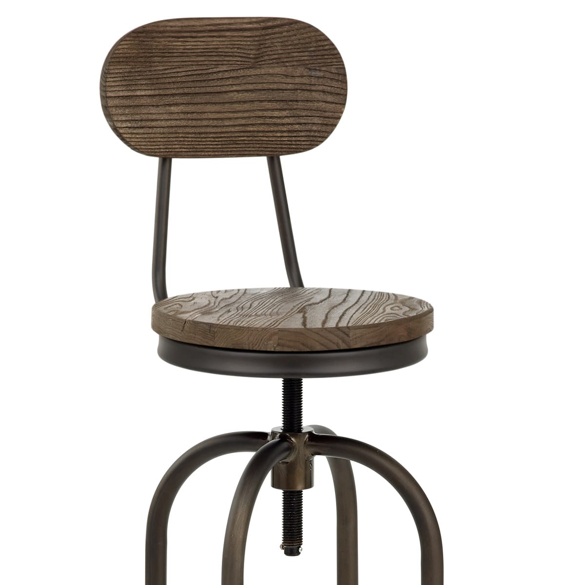 Vintage Swivel Stool Dark Wood