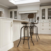 Vintage Swivel Stool Dark Wood