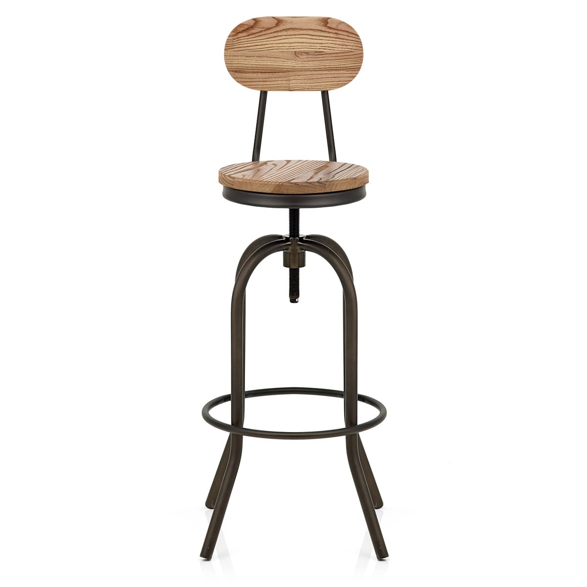 Vintage Swivel Stool Light Wood