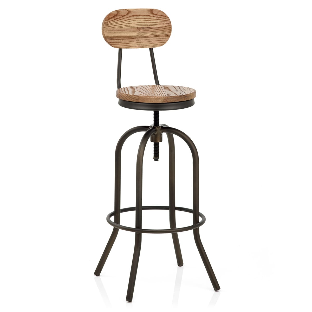 Vintage Swivel Stool Light Wood