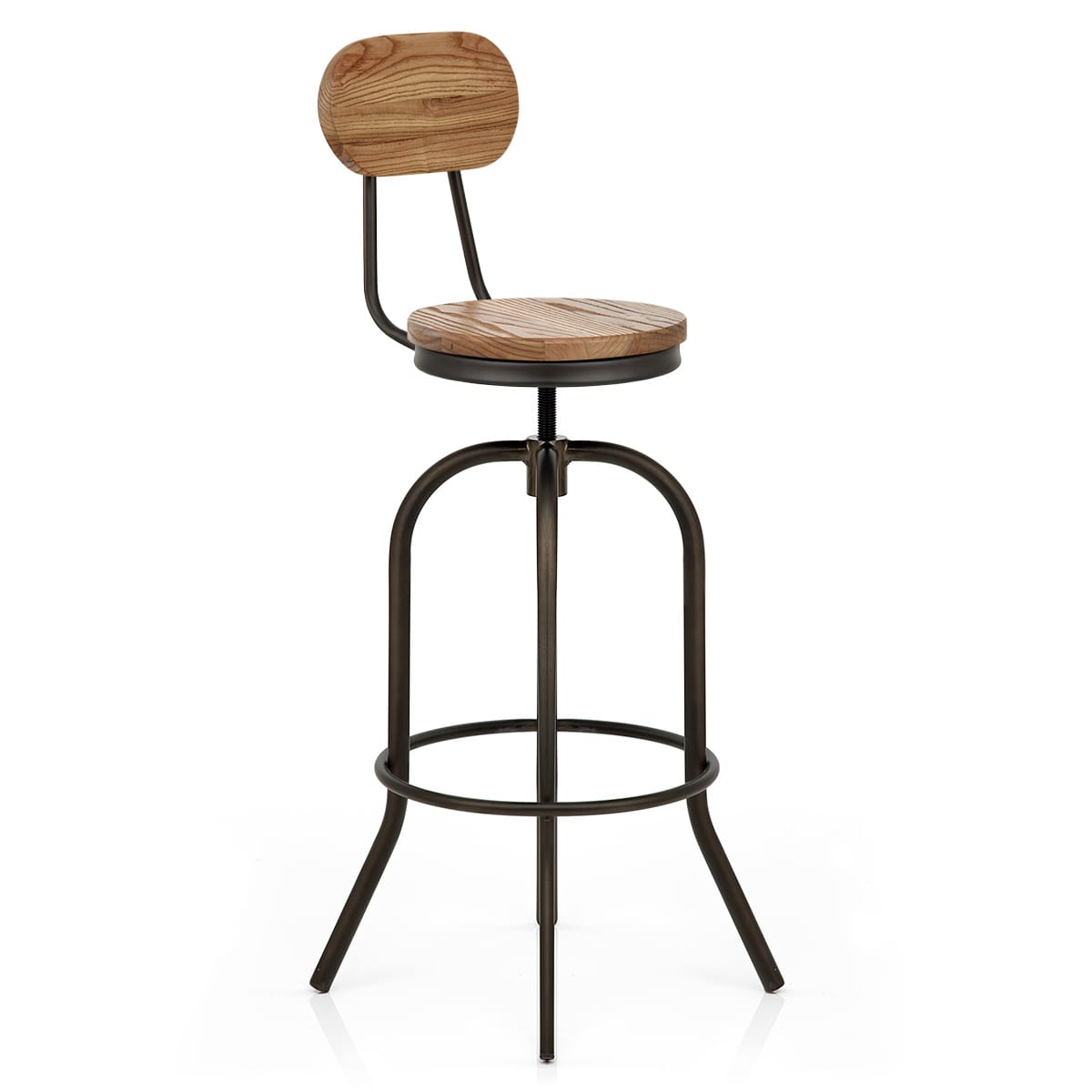 Vintage Swivel Stool Light Wood