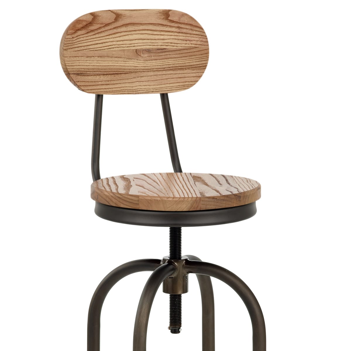 Vintage Swivel Stool Light Wood