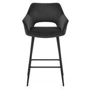 Viola Bar Stool Black Velvet