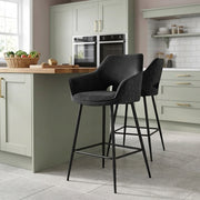 Viola Bar Stool Black Velvet