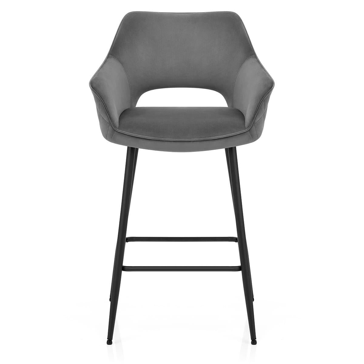 Viola Bar Stool Grey Velvet