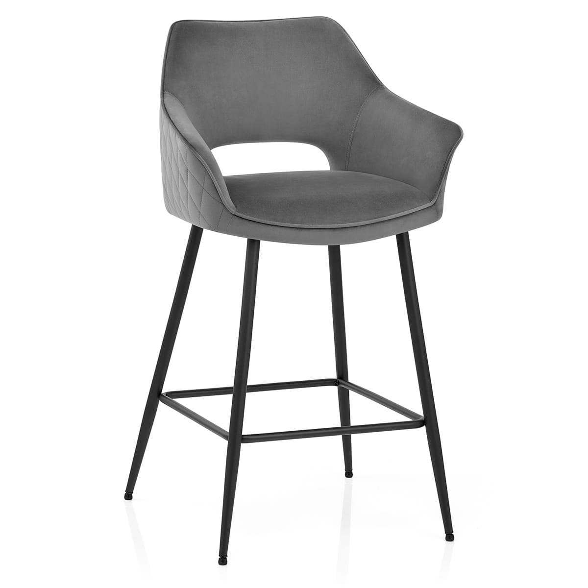Viola Bar Stool Grey Velvet