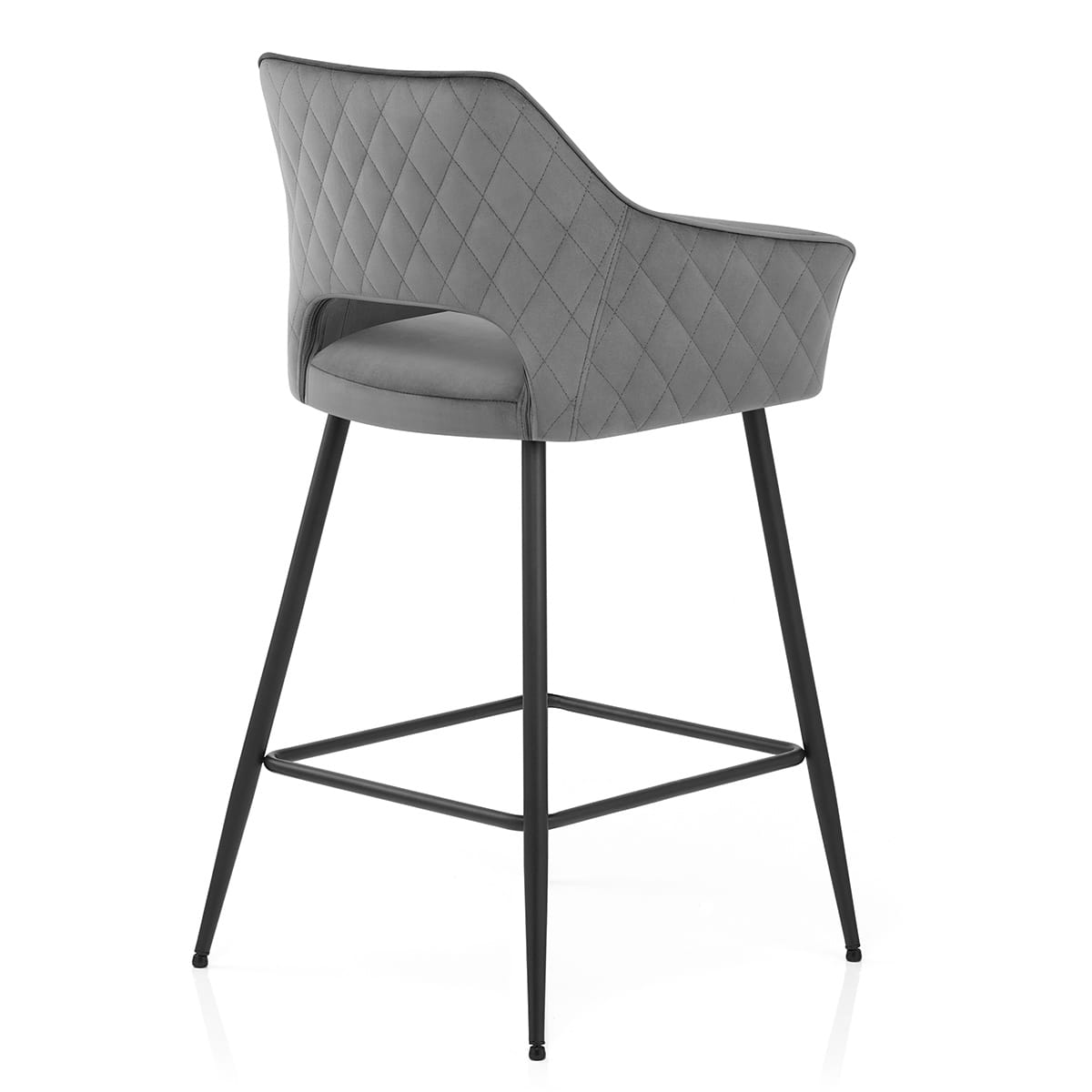 Viola Bar Stool Grey Velvet