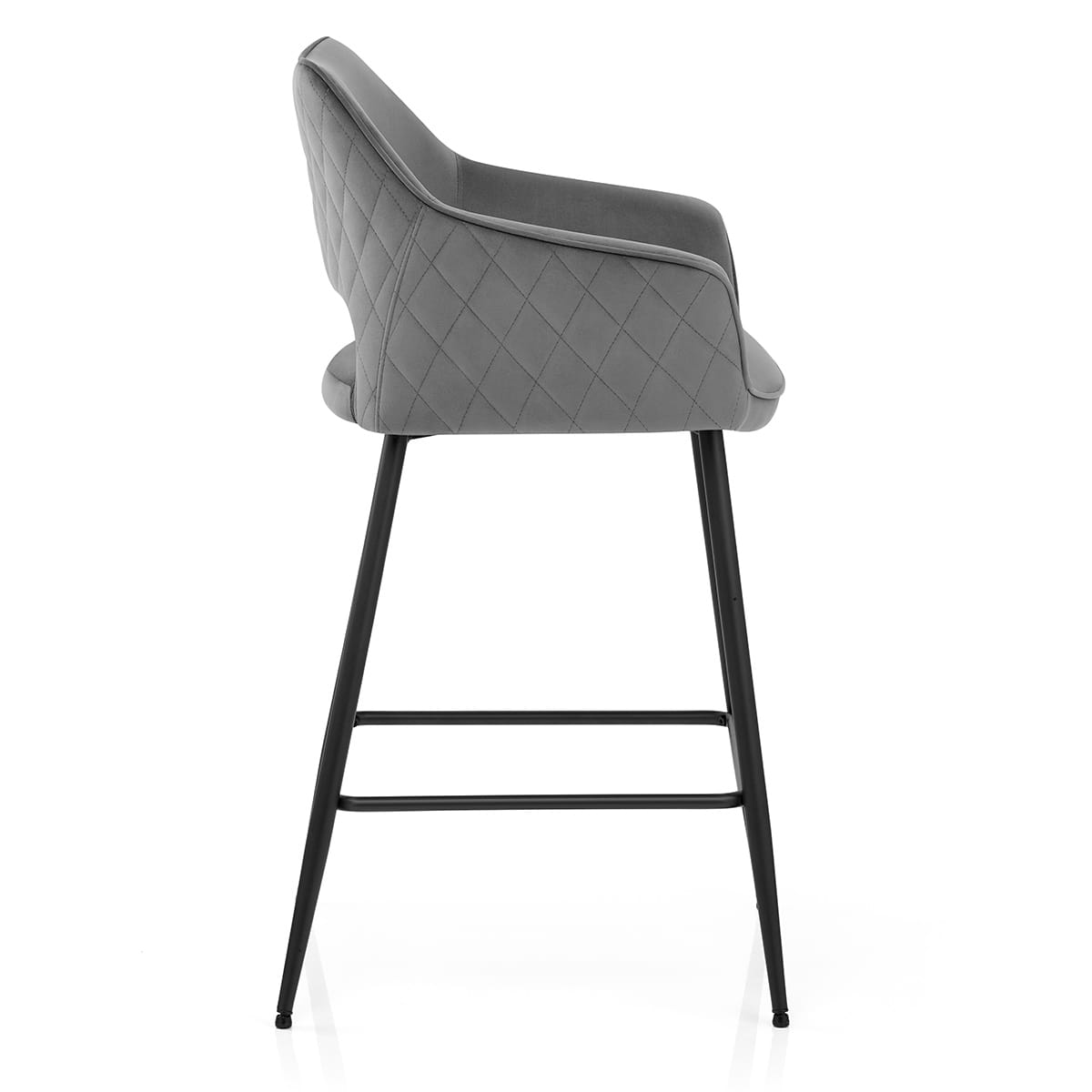 Viola Bar Stool Grey Velvet