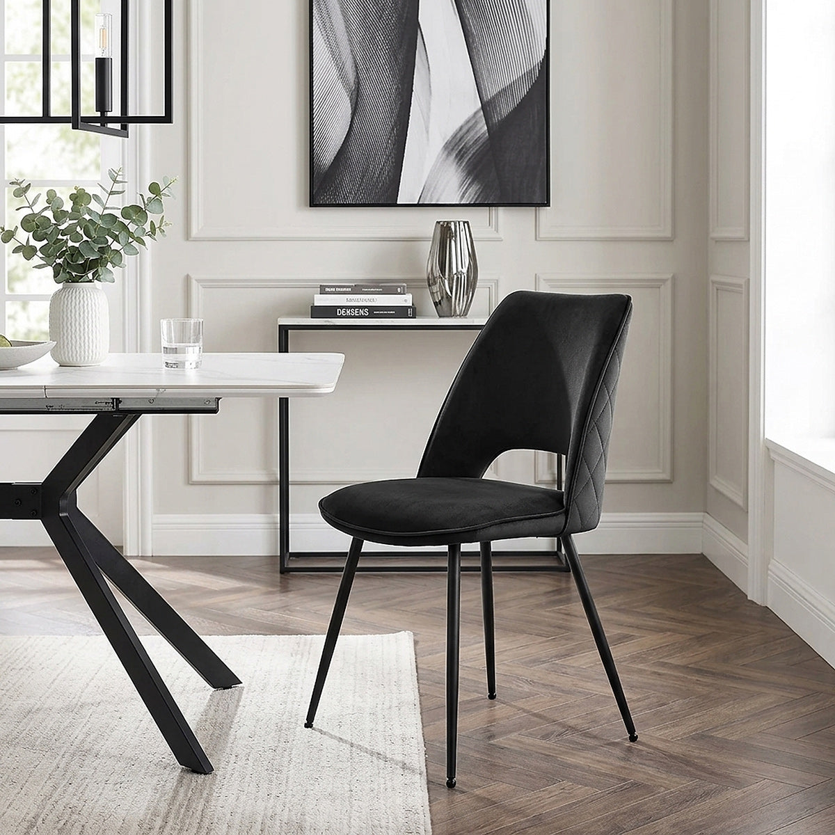 Viola Dining Chair Black Velvet