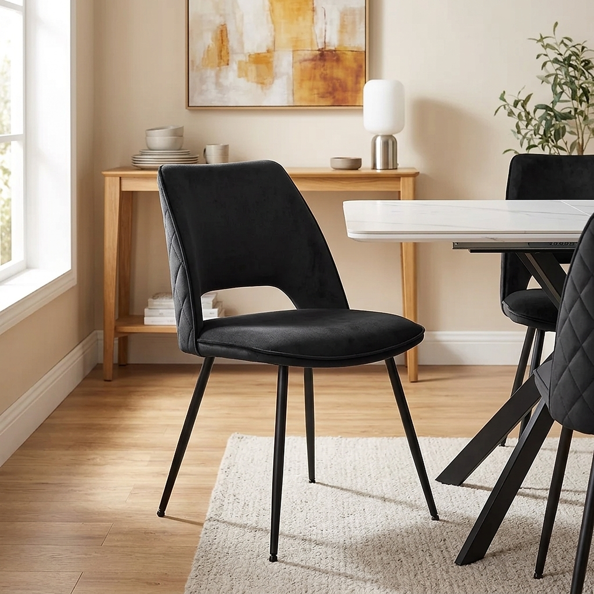 Viola Dining Chair Black Velvet