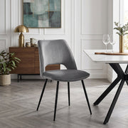 Viola Dining Chair Grey Velvet