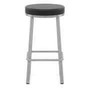 Vision Brushed Steel Stool Black